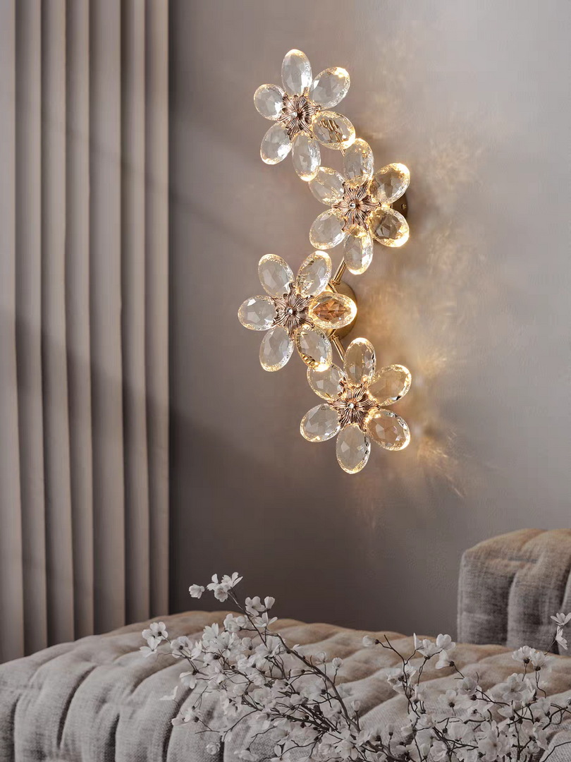 Crystal Blossom Luxe Wall &amp; Hanging Chandelier